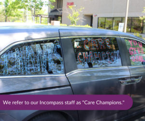 Incompass staff, also known as "Care Champions" receiving thanks