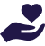 Icon of hand holding heart